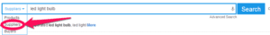 Searching for products on Alibaba