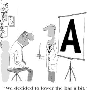 Comic saying "we decided to lower the bar a bit"