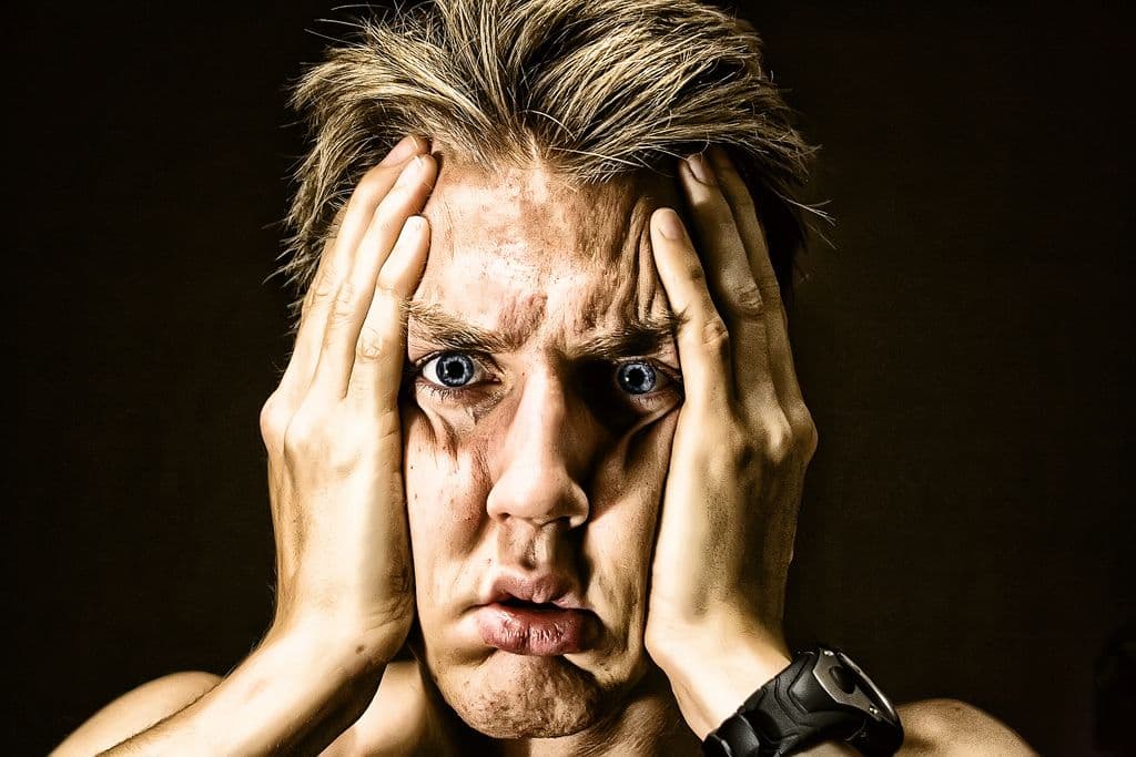 Man looking overwhelmed