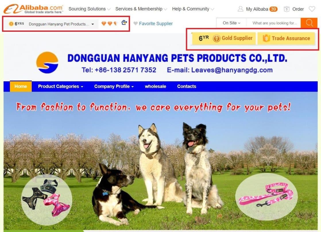 Alibaba Supplier Company Website
