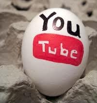egg painted with youtube logo