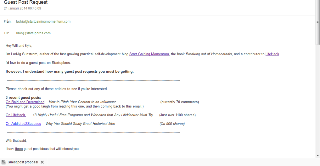 guest posting pitch