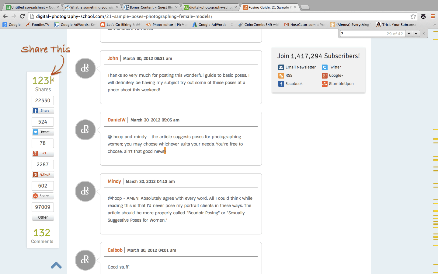 sample screenshot comment section blogs
