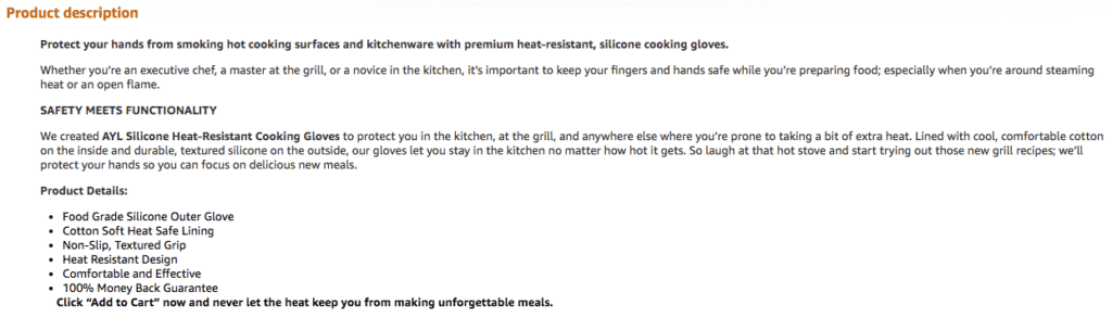 Amazon Product Description
