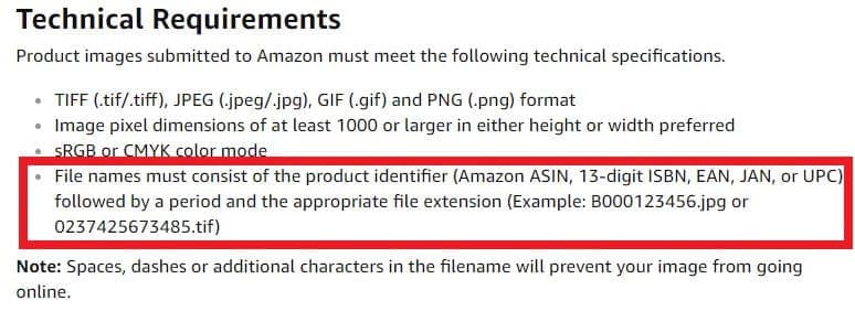 amazon technical requirements