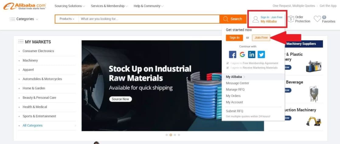 Open an Alibaba Account