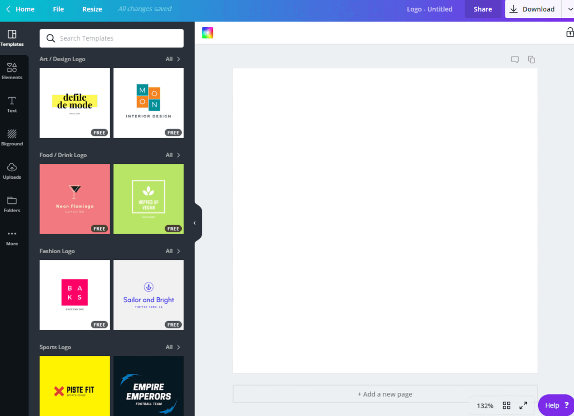 Canva Logo Design Area
