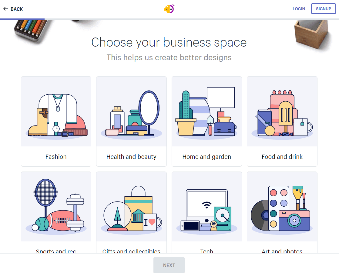 Hatchful - Shopify Logo Maker Choosing Business Type