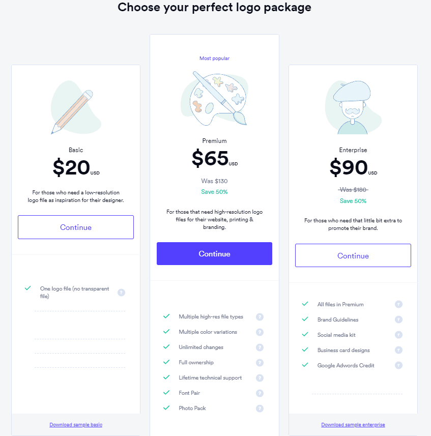Looka Pricing Packages