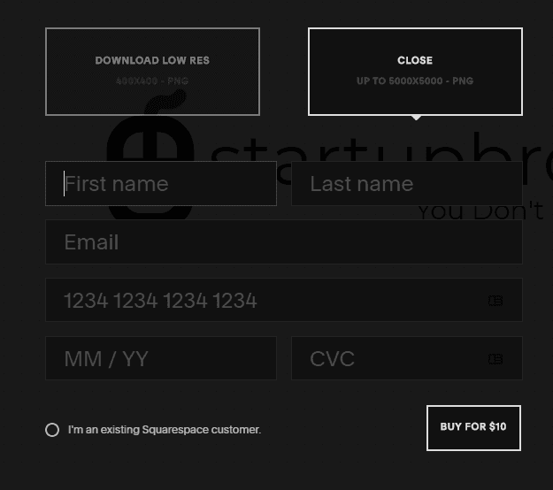 Squarespace Logo Maker Downloading logo
