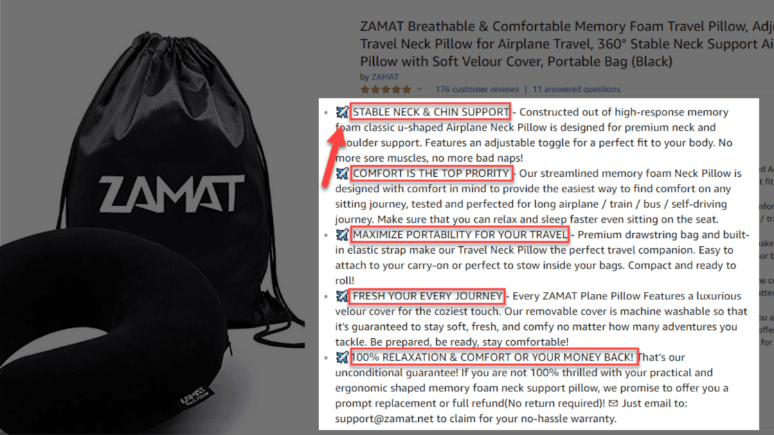 Neck Pillow Product Description Example-min