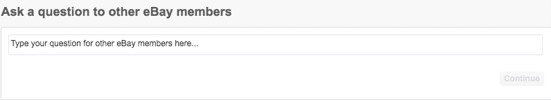 Ask a Question to eBay Members