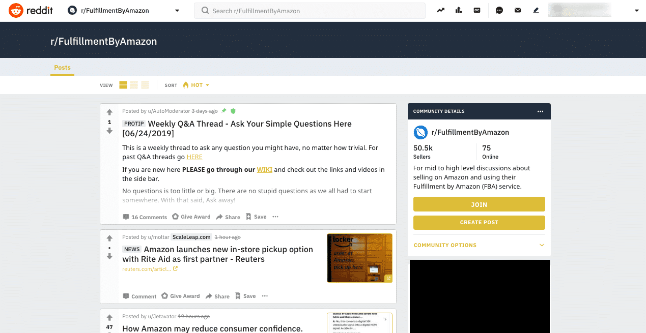Fullfilment by Amazon on Reddit