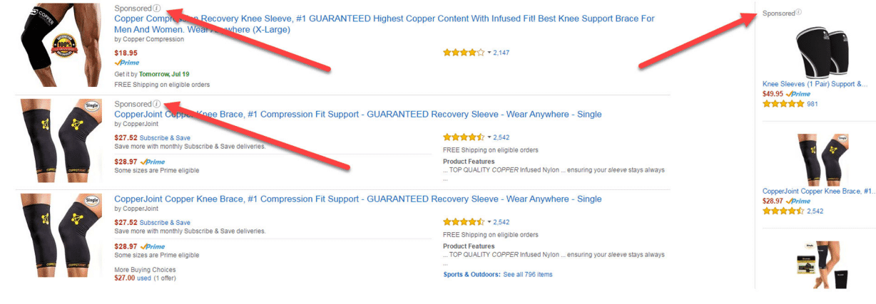 Looking at competitors sponsored products