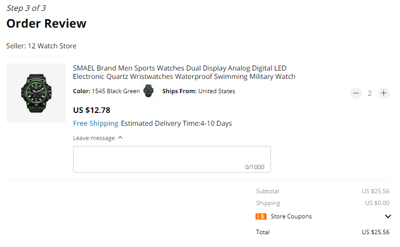 Reviewing your order