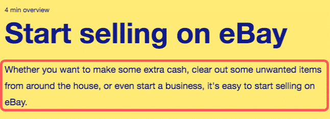 Start Selling on eBay