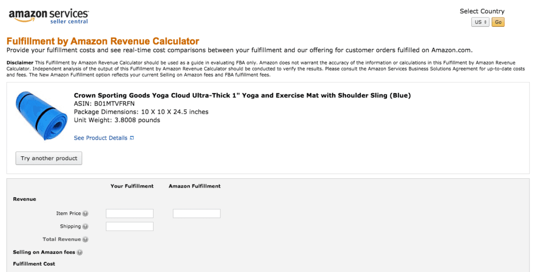 Tool 70 FBA Revenue Calculator