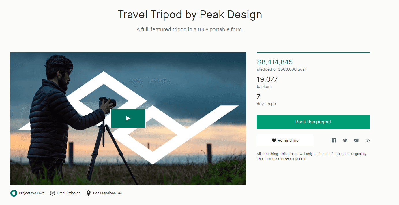 Travel Tripod by Peak Design