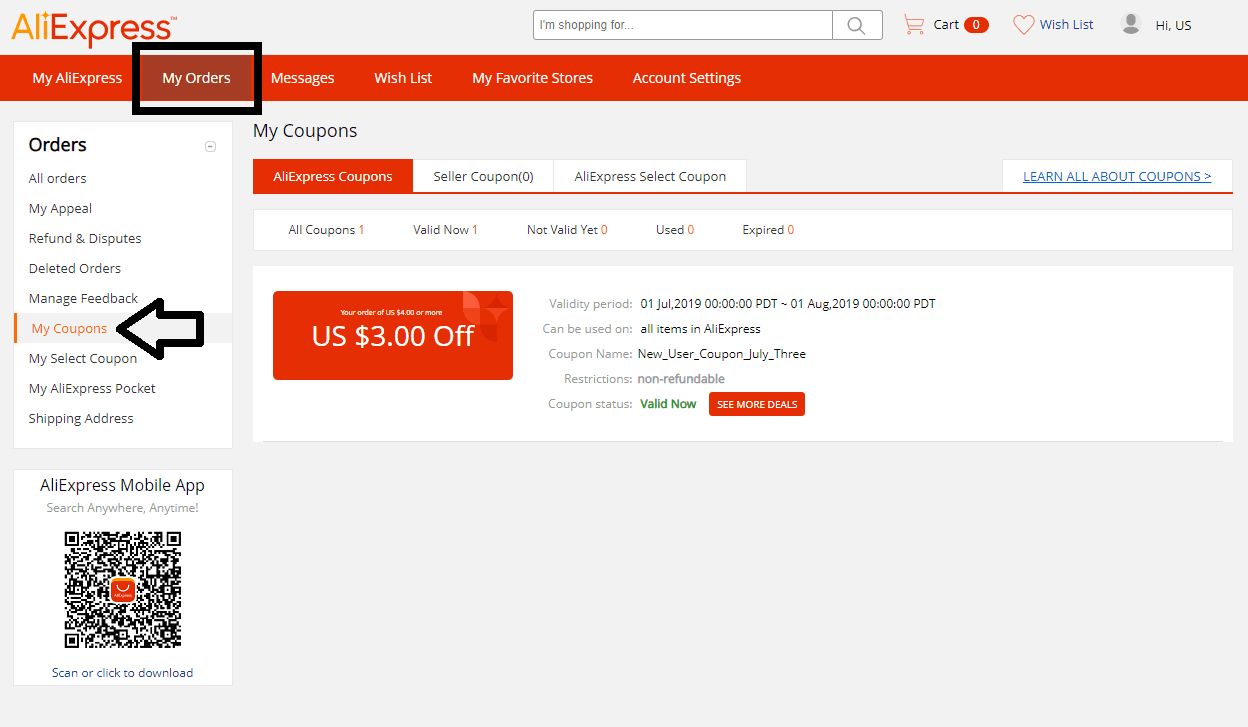 Where to access your coupons