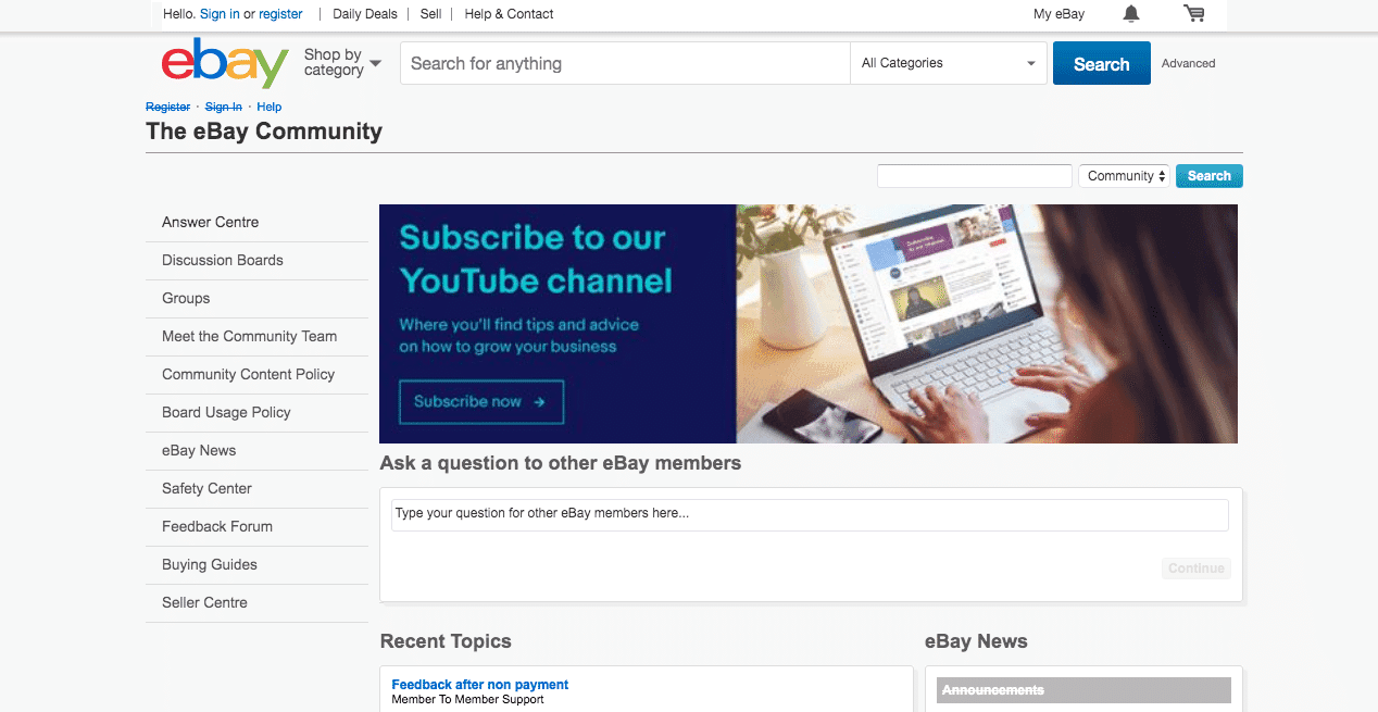 eBay Community Forum