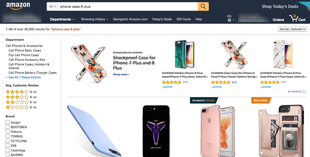 iPhone Case 8 Plus on Amazon