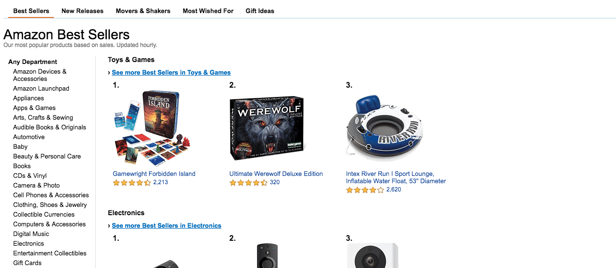 Best Sellers Page