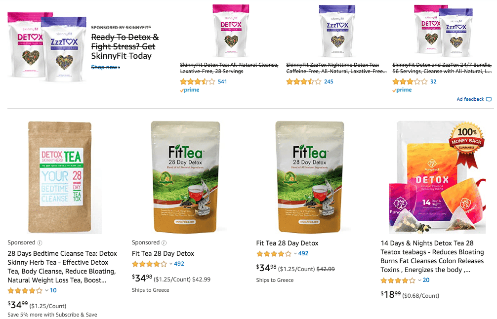 Detox Tea on Amazon