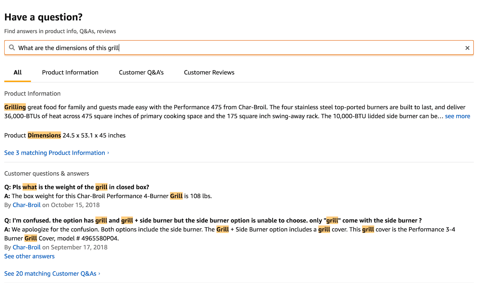 Question Section On Amazon Product Page