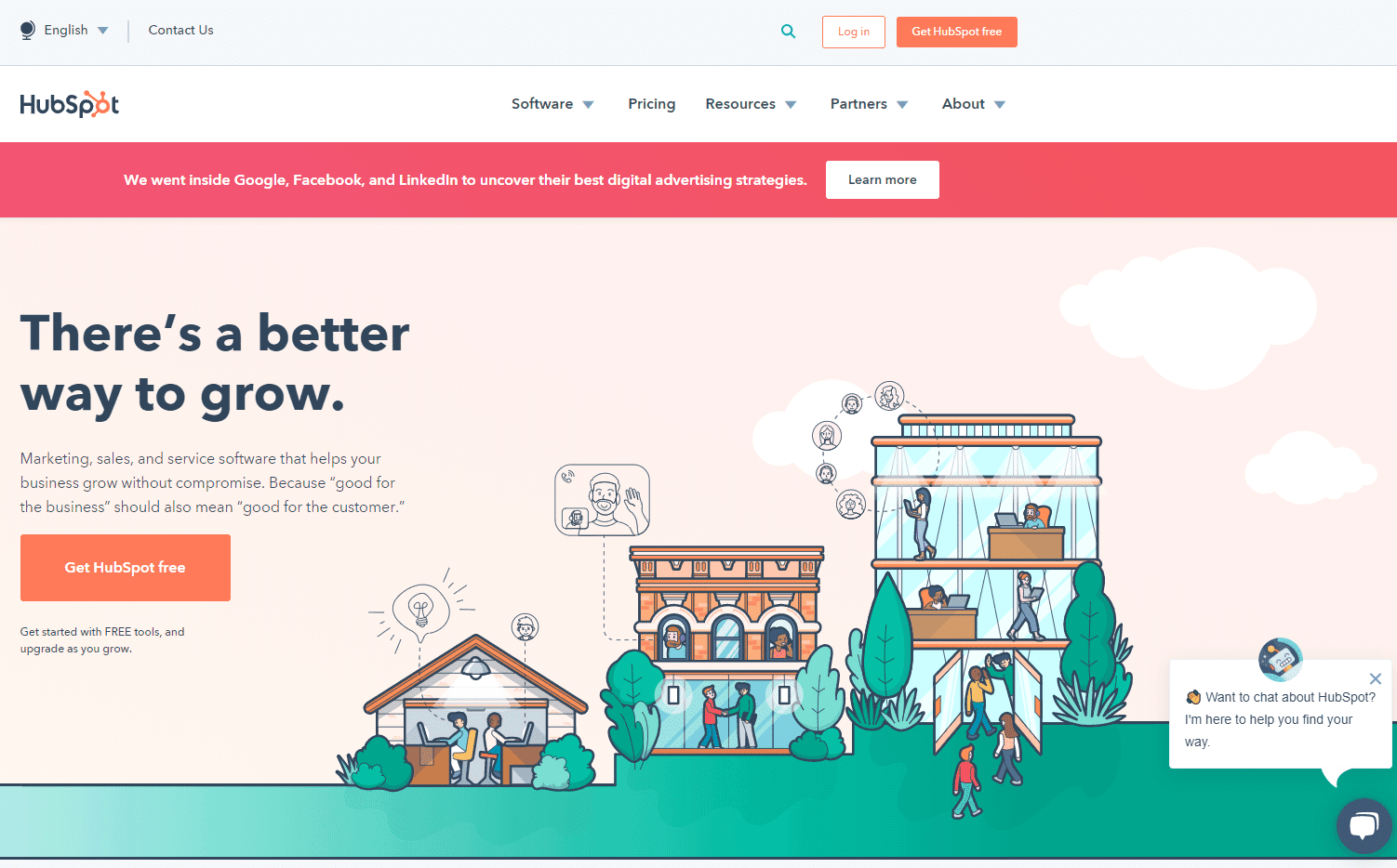 hubspot homepage above the fold