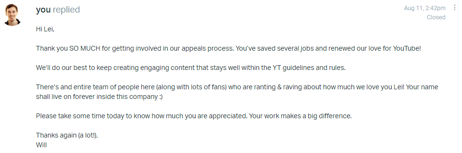 youtube channel reinstated we love lei