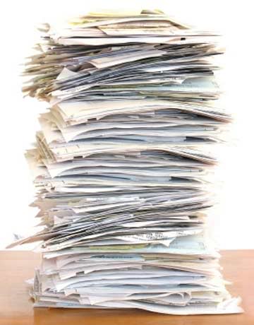 stack of receipts