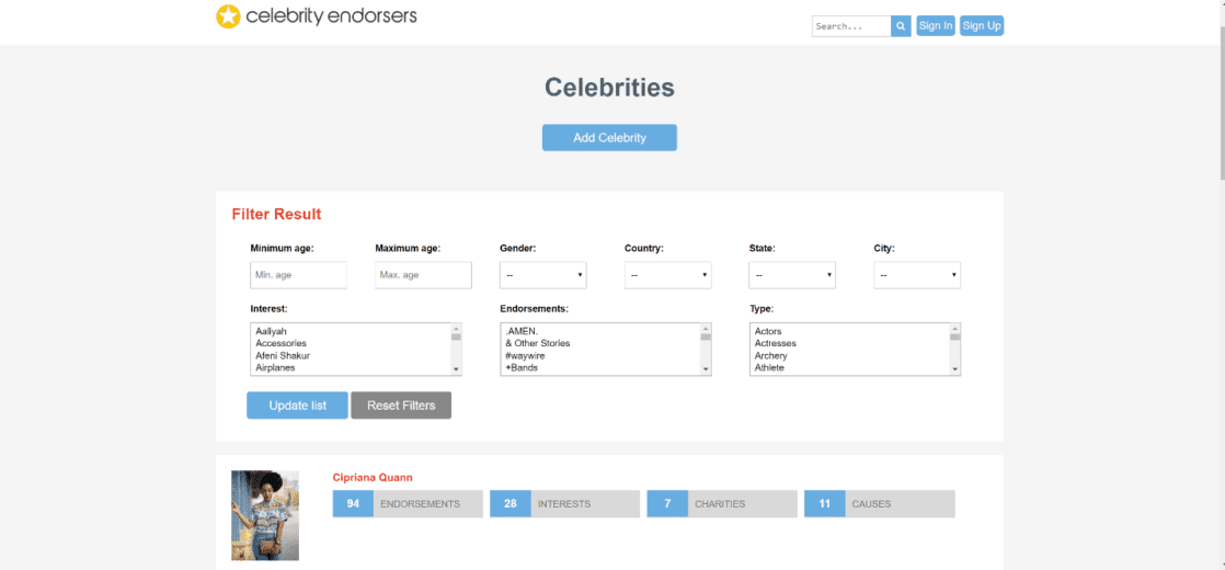 Researching Celebrity Endorsers