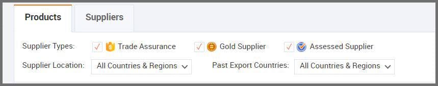 Alibaba-Necessary-Search-Filters