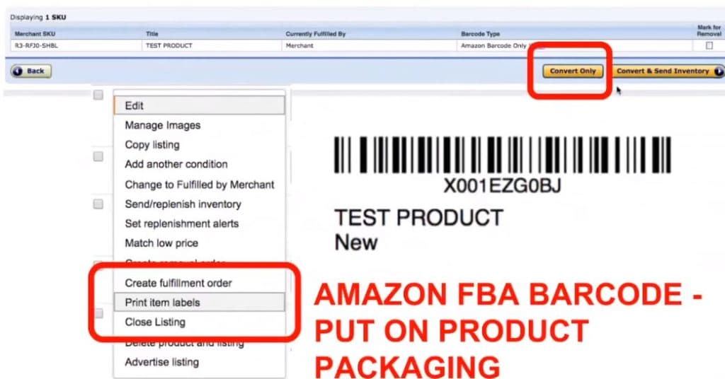 Create Amazon Product Listing Print Amazon Barcode for FBA