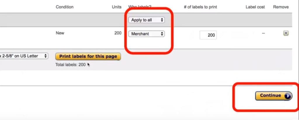 Creating Amazon FBA Shipping Plan - Deciding merchant labeling