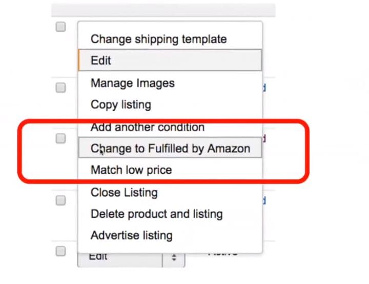 Creating Amazon Product Listing - Switch listing to Fulfilled by Amazon