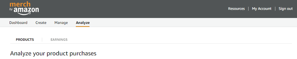 Amazon analyze tab