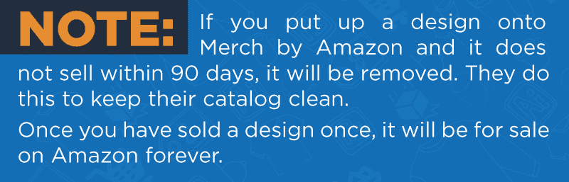 merch by amazon 90 days