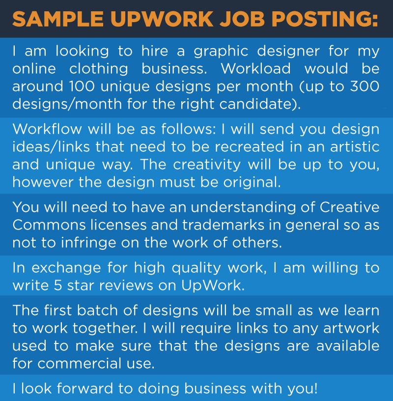 upwork amazon job posting
