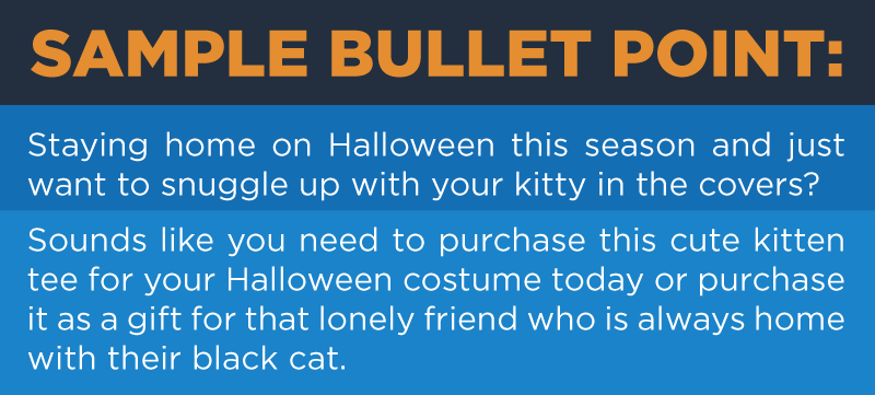 Sample Amazon Merch Bullet Points