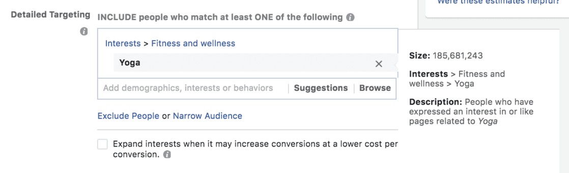 Facebook Ad Detailed Targeting