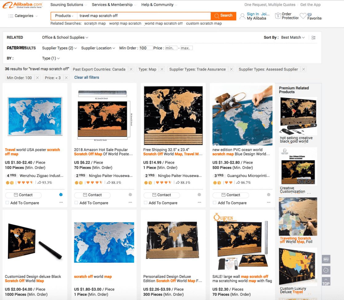 Buying from Alibaba - Filtering Supplier by Minimum order