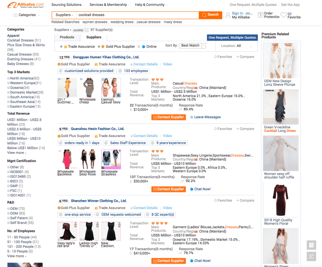Narrow your supplier search trade assurance gold suppliers