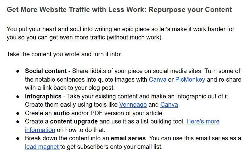 Content made more readable to increase website traffic