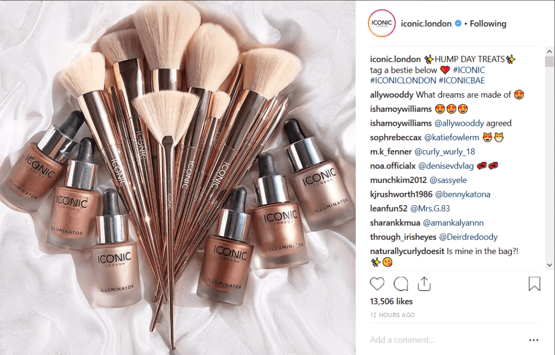 Instagram example using caption to urge followers to tag a friend