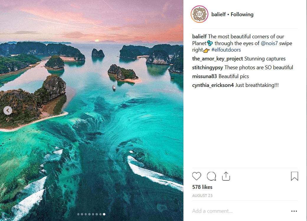 Using travel imagery to increase engagement