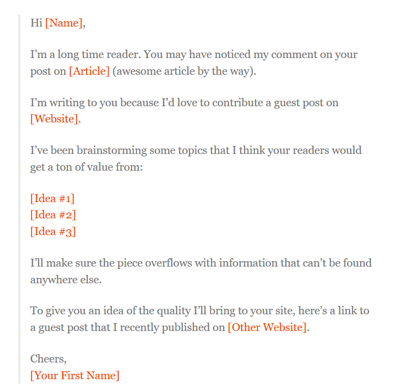 email pitch to guest post on a website