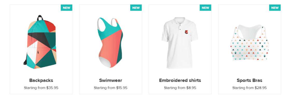Printful Product Categories 1