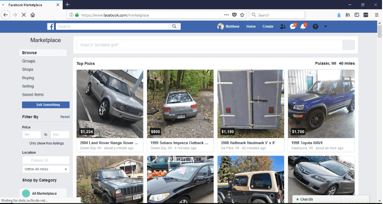 Using Facebook marketplace to sell products online