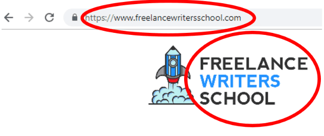 Example to show that a domain name should match your brand name